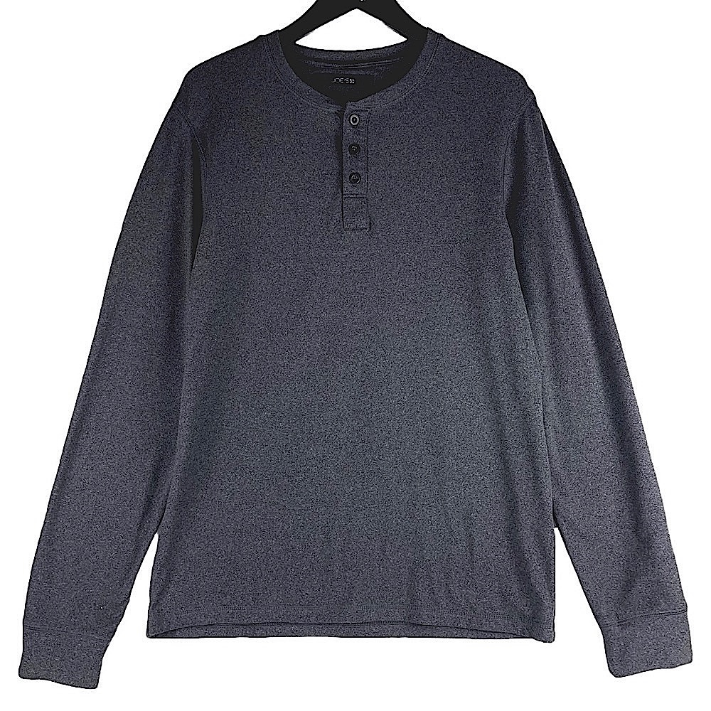 Joe’s Jeans Long Sleeve Henley T-Shirt , Dark Grey, Men’s Size Medium